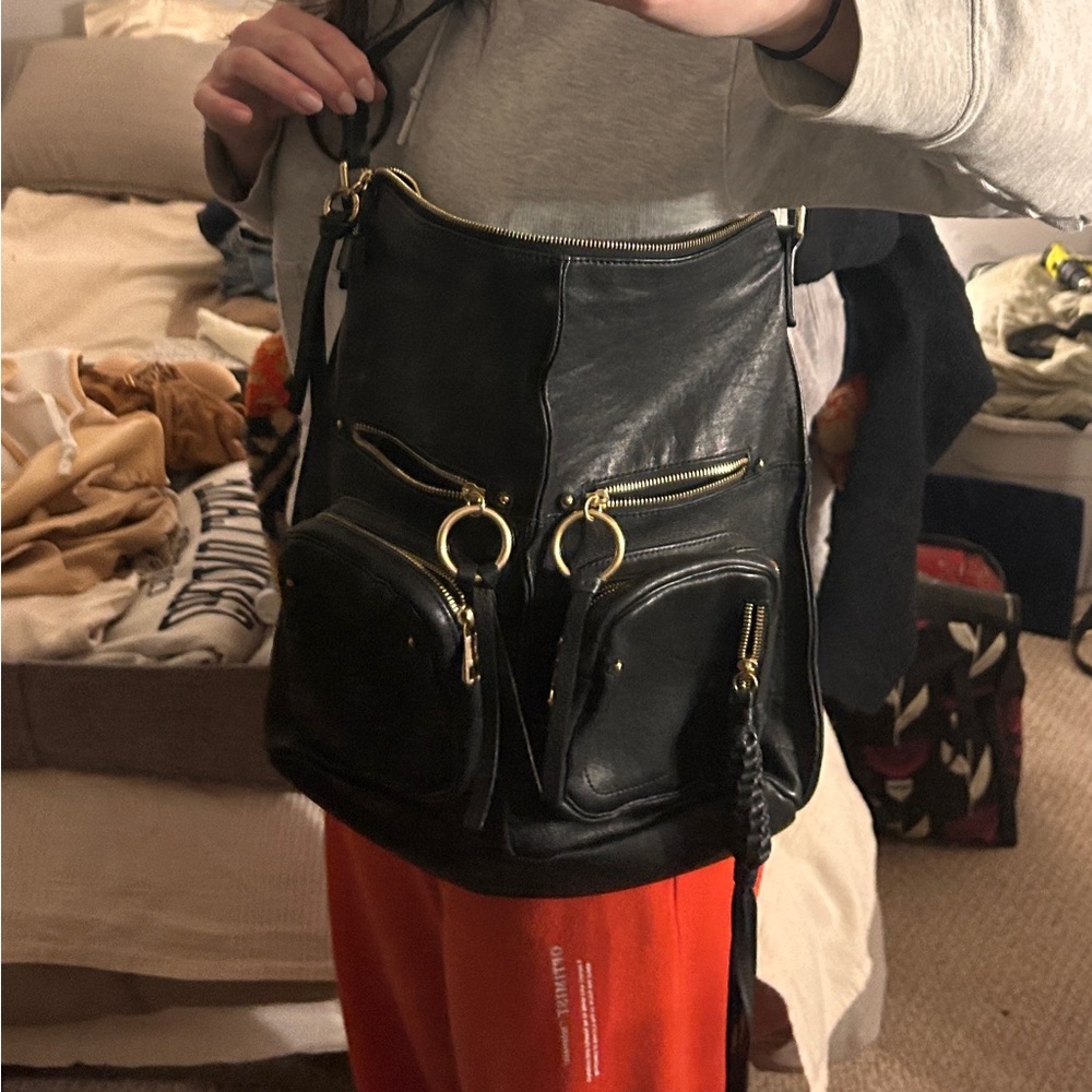 See By Chloe Black and Gold Shoulder Bag